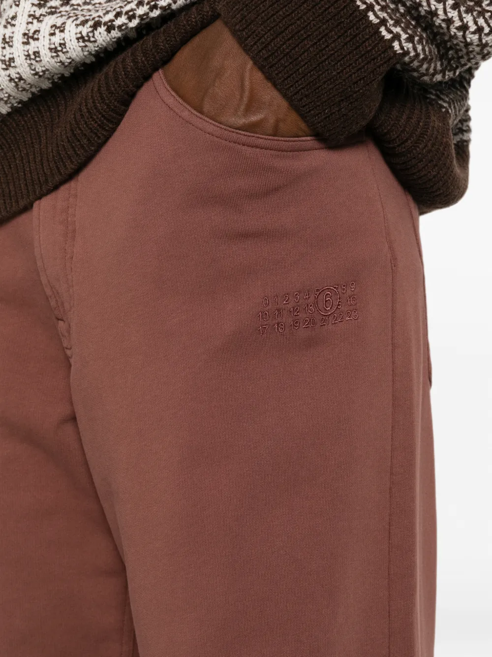 MM6 Maison Margiela Broek met geborduurd logo Bruin