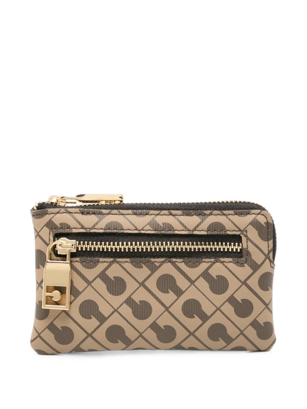 Gherardini Millerighe monogram-print zip-around pouch - Braun