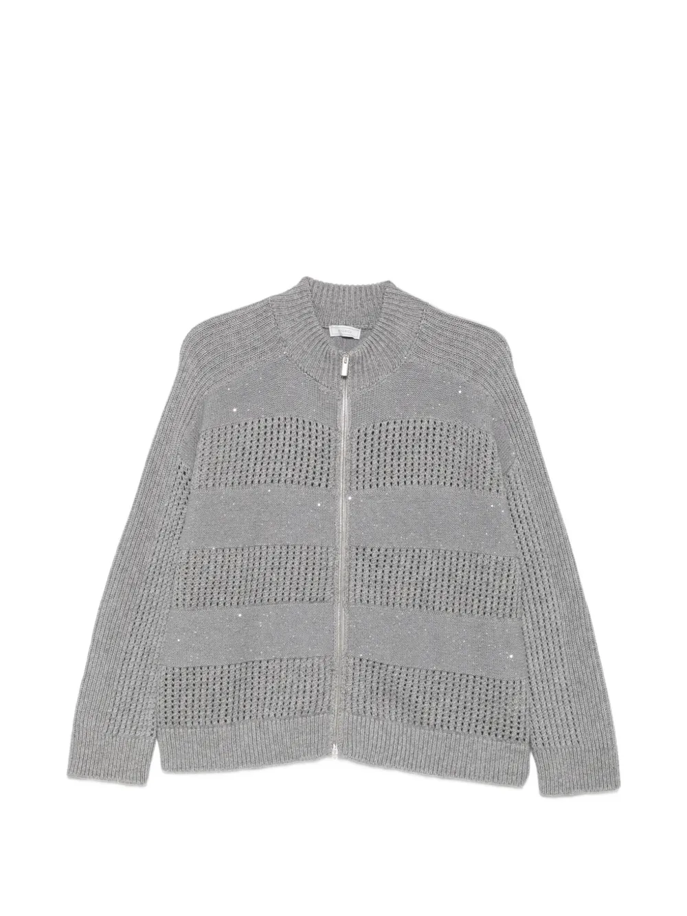 Peserico sequin-embellished open-knit cardigan - Gris Peserico sequin-embellished open-knit cardigan - Gris