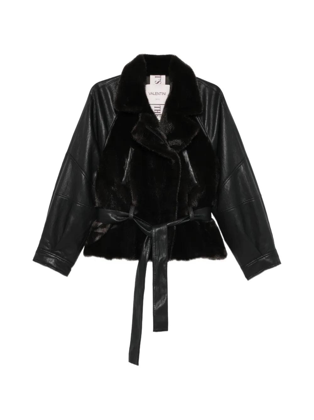 Valentini 1972 Faux-fur Belted Jacket In Black