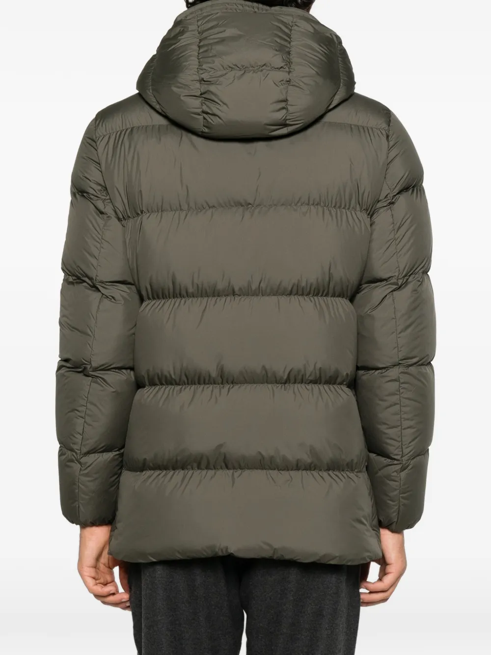 Woolrich Cloud quilted hooded coat Groen