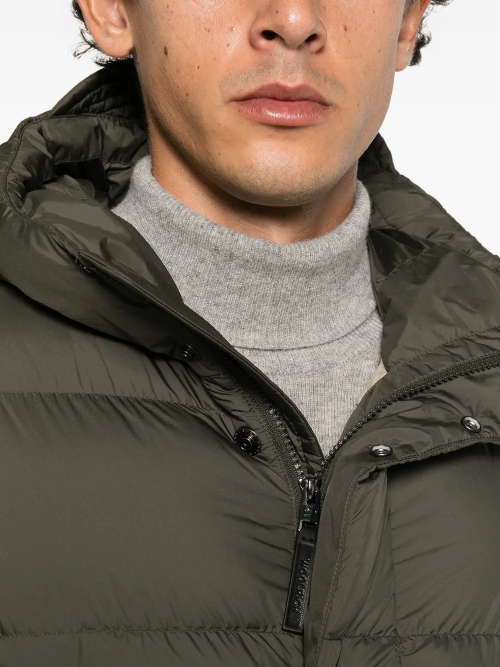 Woolrich Cloud quilted hooded coat Groen