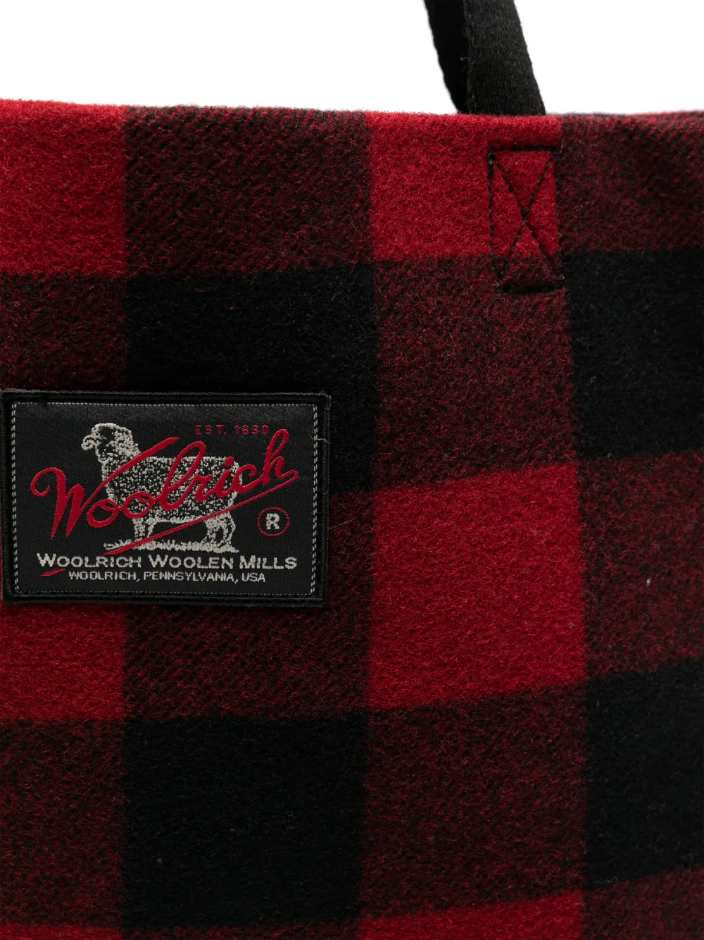 Woolrich Geruite shopper Rood