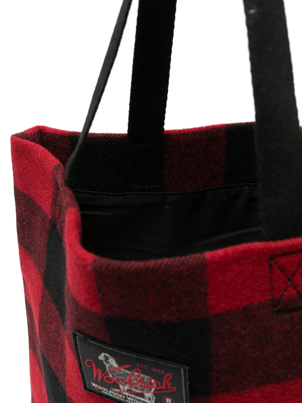 Woolrich Geruite shopper Rood