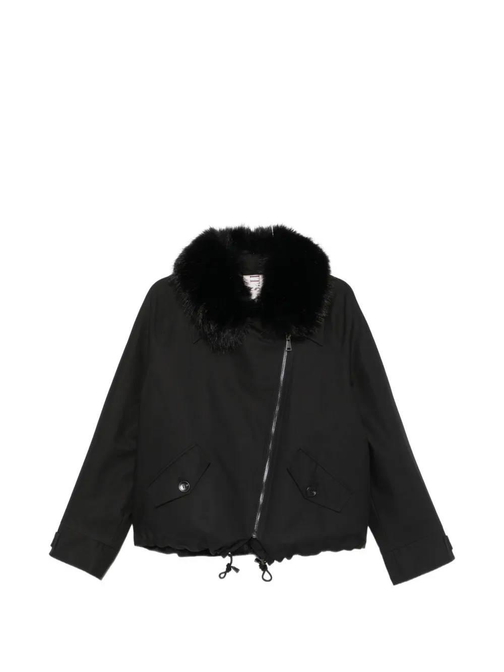 Valentini 1972 Faux-fur-trim Jacket In Black