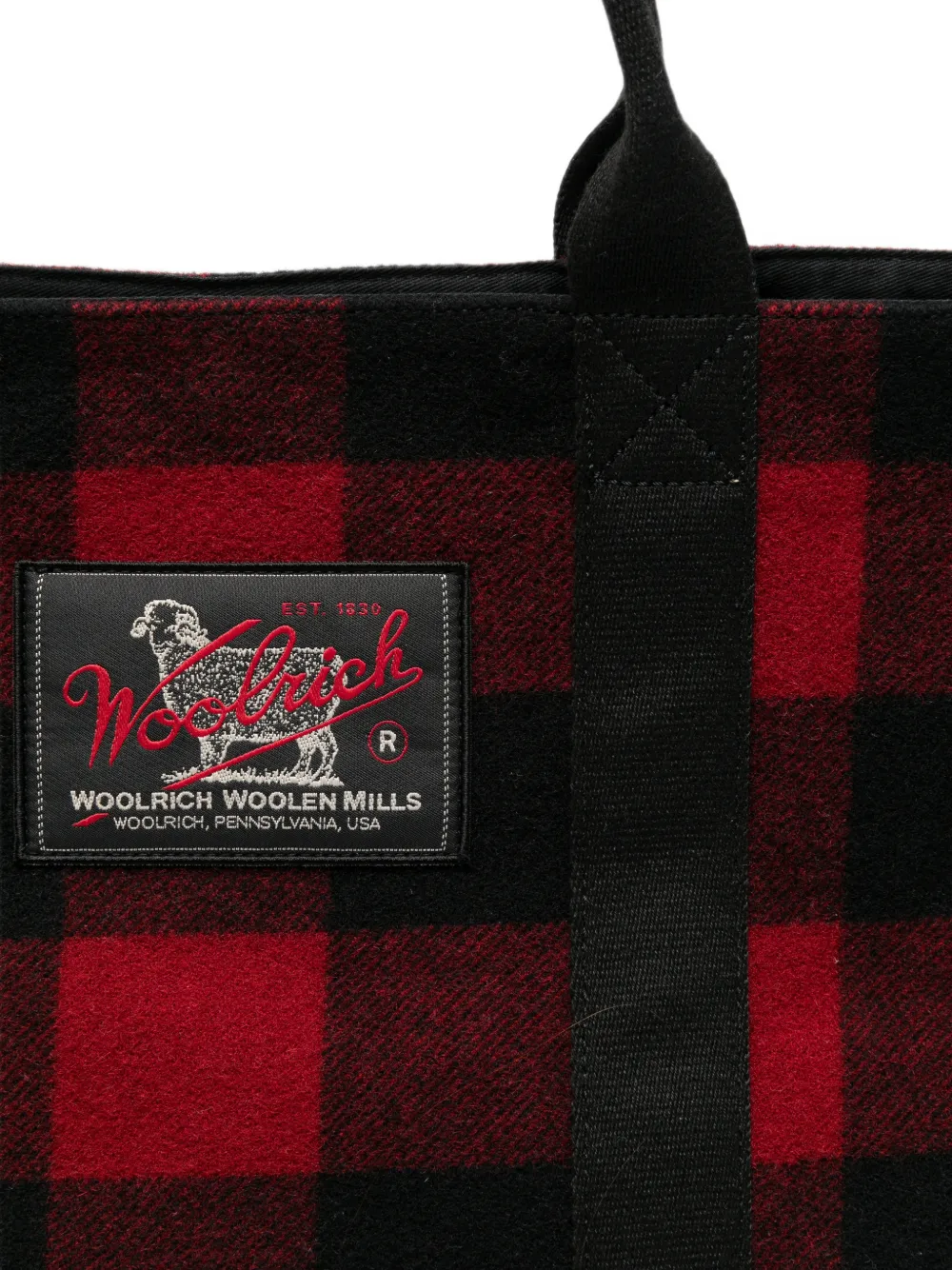 Woolrich Geruite shopper Rood