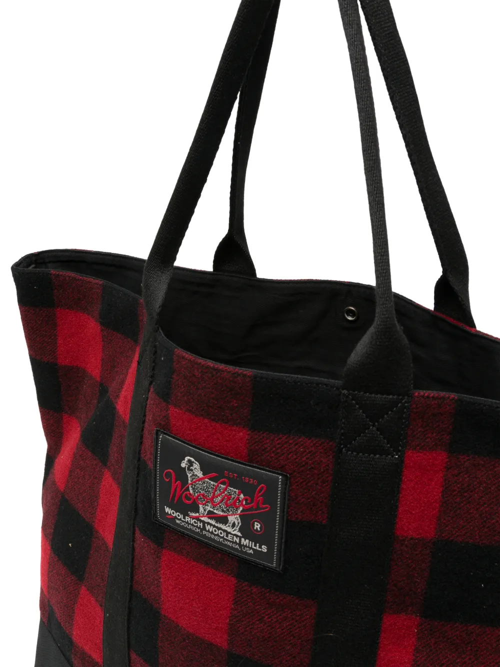 Woolrich Geruite shopper Rood