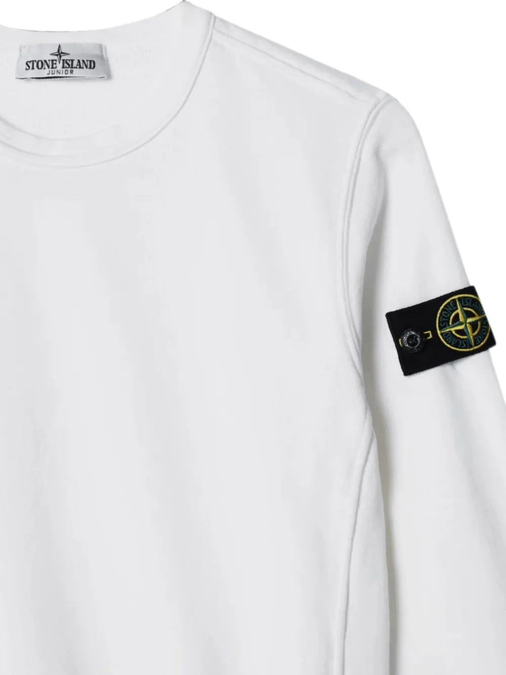 Stone Island Junior Trui met Compass-logopatch Wit