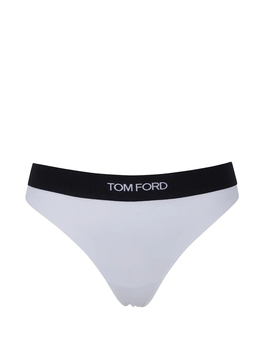 TOM FORD logo-waistband thong - Bianco