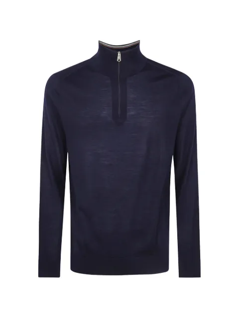 Paul Smith sweater i merinould med kvart lynlås