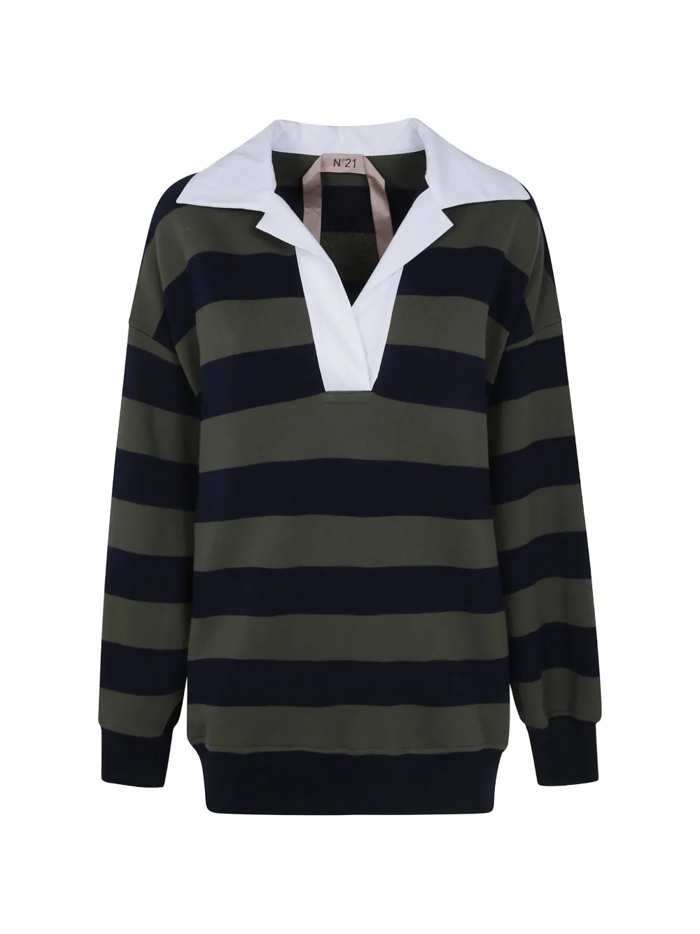 Nº21 striped cotton hoodie - Grün