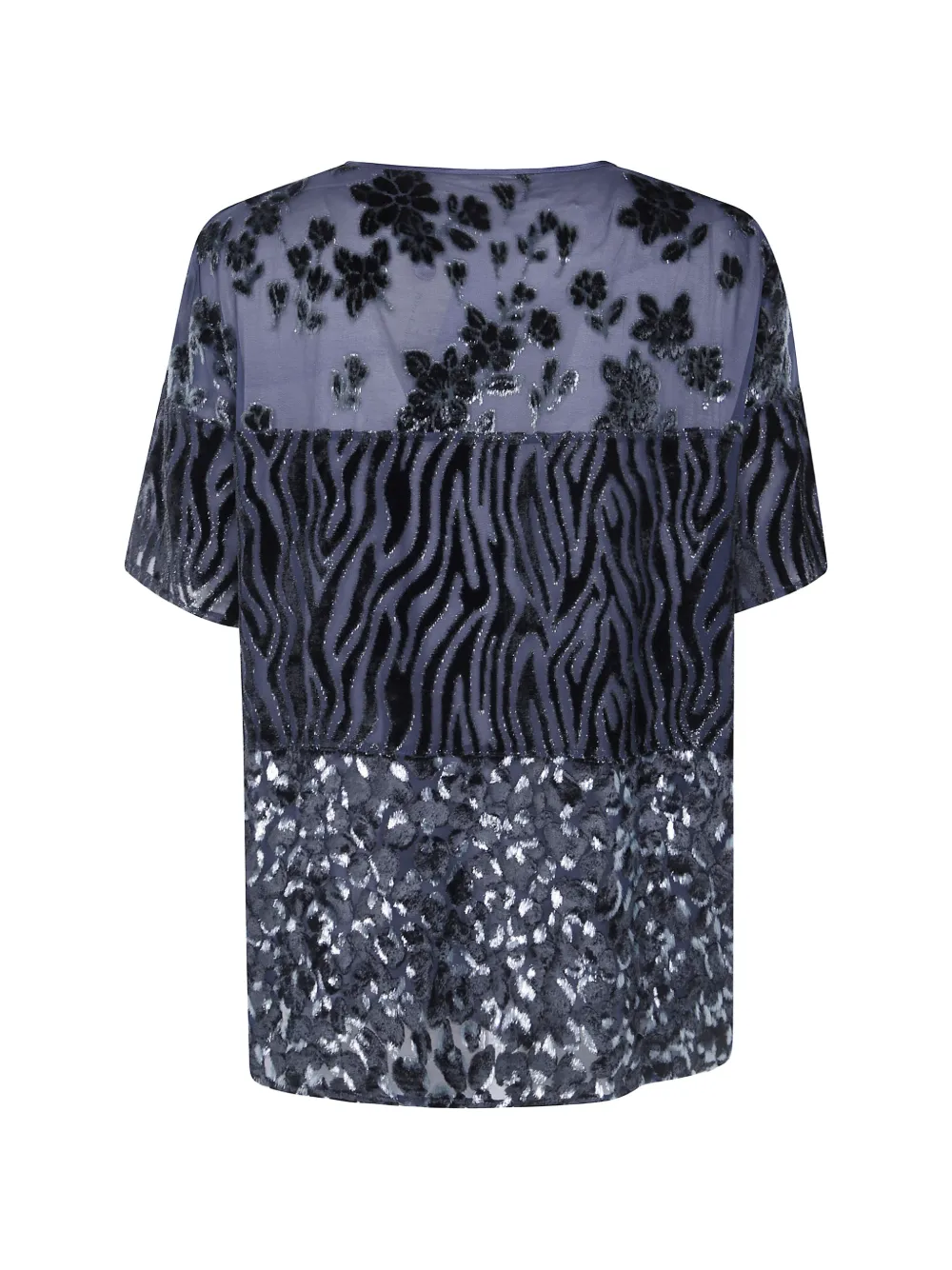 Pierre-Louis Mascia Devoré T-shirt met patchwork Grijs