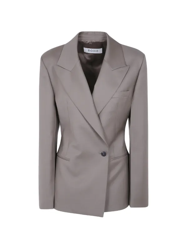 Róhe Peak-lapels Single-breasted Blazer in Grey