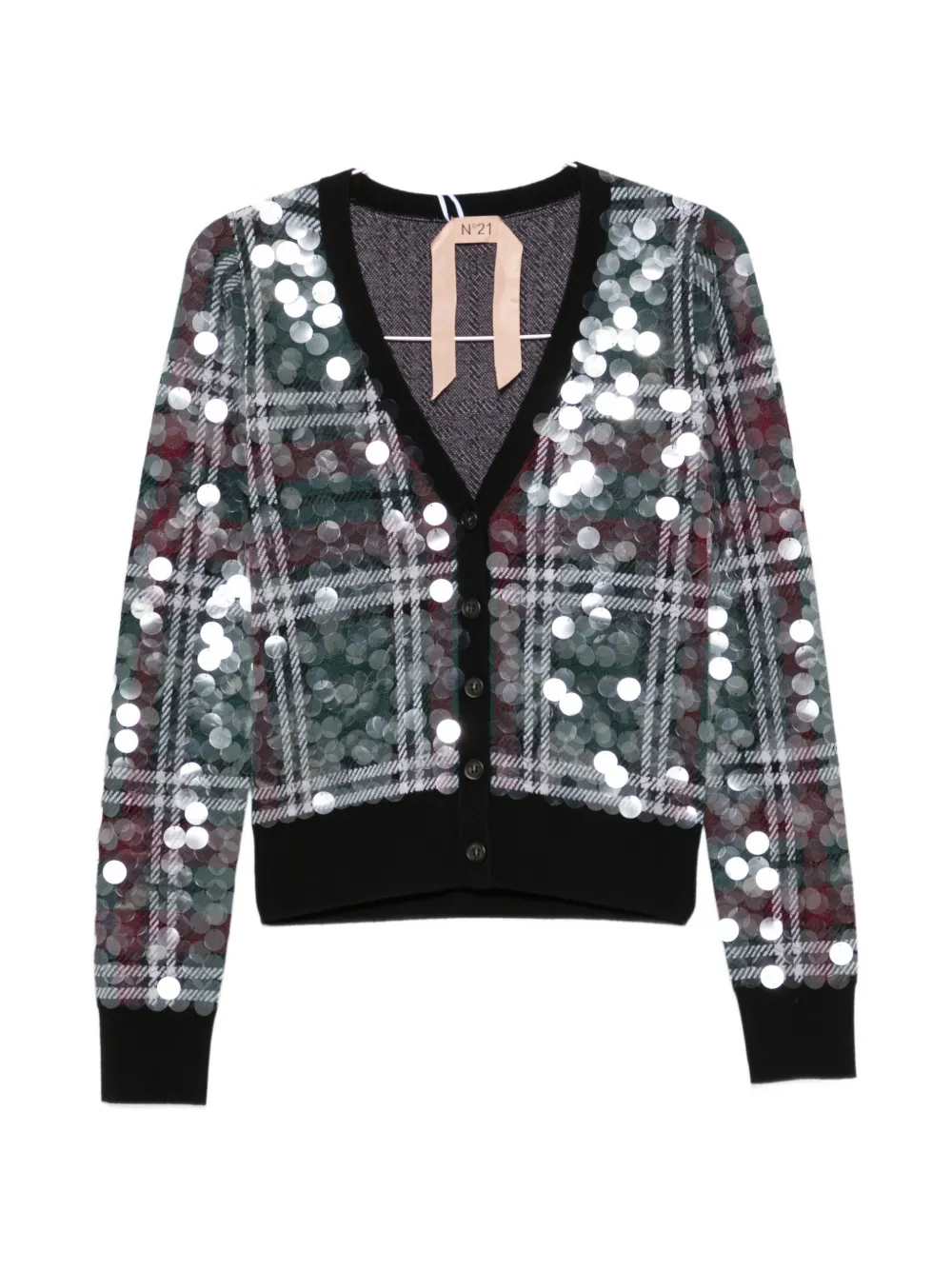 Nº21 sequin-embellished cardigan - Verde