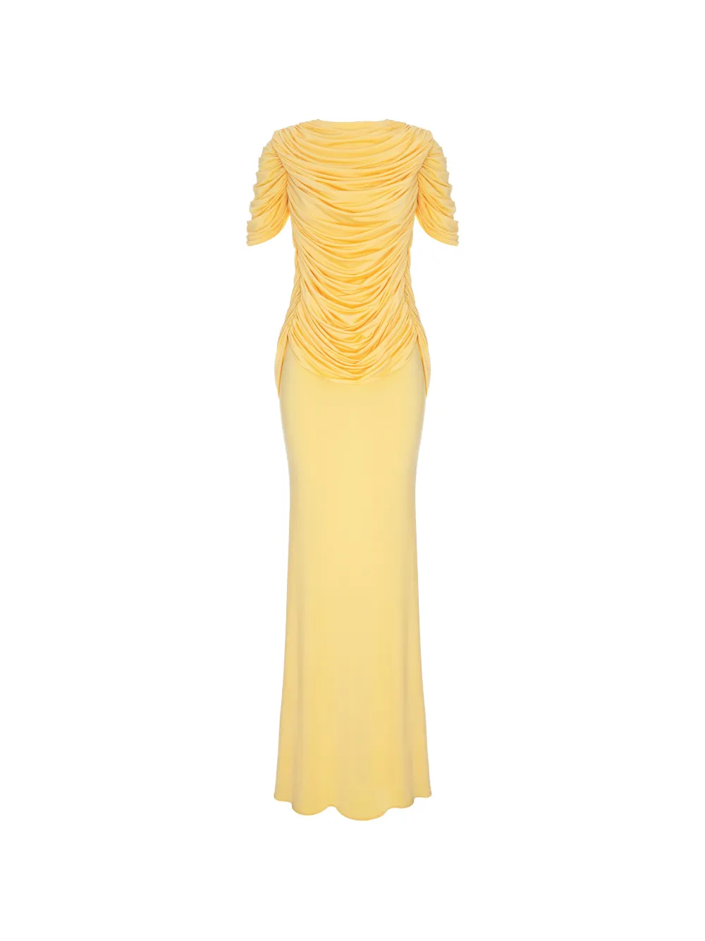 V:PM ATELIER Canary ruched draped maxi dress - Yellow