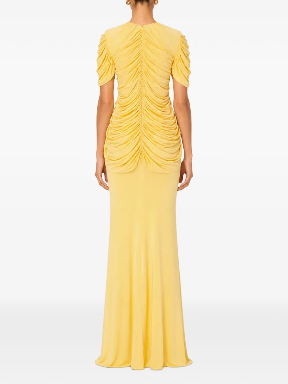 V:PM ATELIER Canary gedrapeerde maxi-dress met ruches Geel