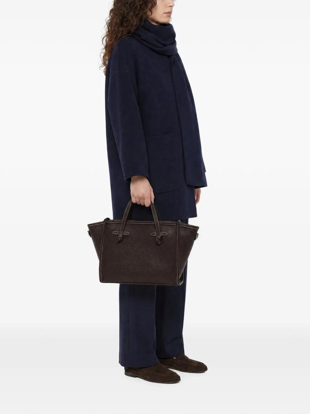 GIANNI CHIARINI Miss Marcella shopper van bewerkt leer Bruin