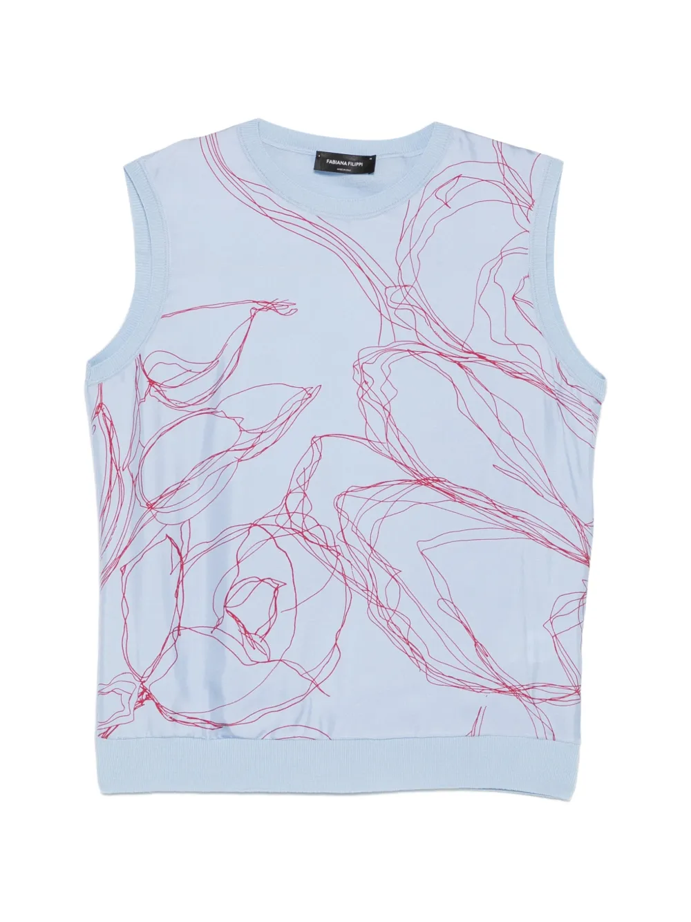 Fabiana Filippi graphic-print sleeveless top - Blu