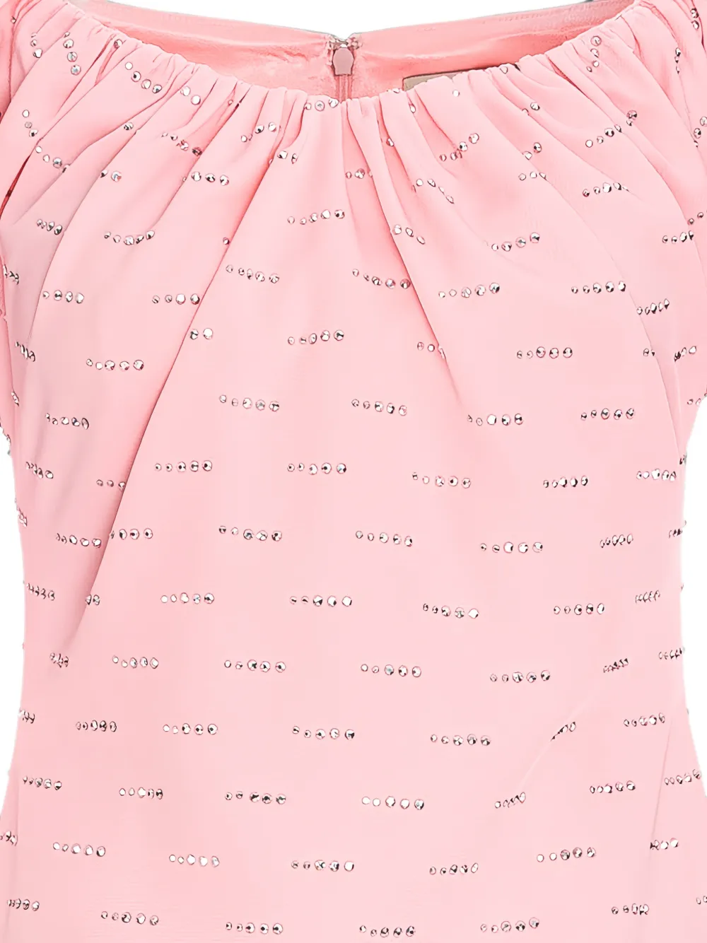 V:PM ATELIER Brigitte maxi-jurk verfraaid met kristallen en ruches Roze