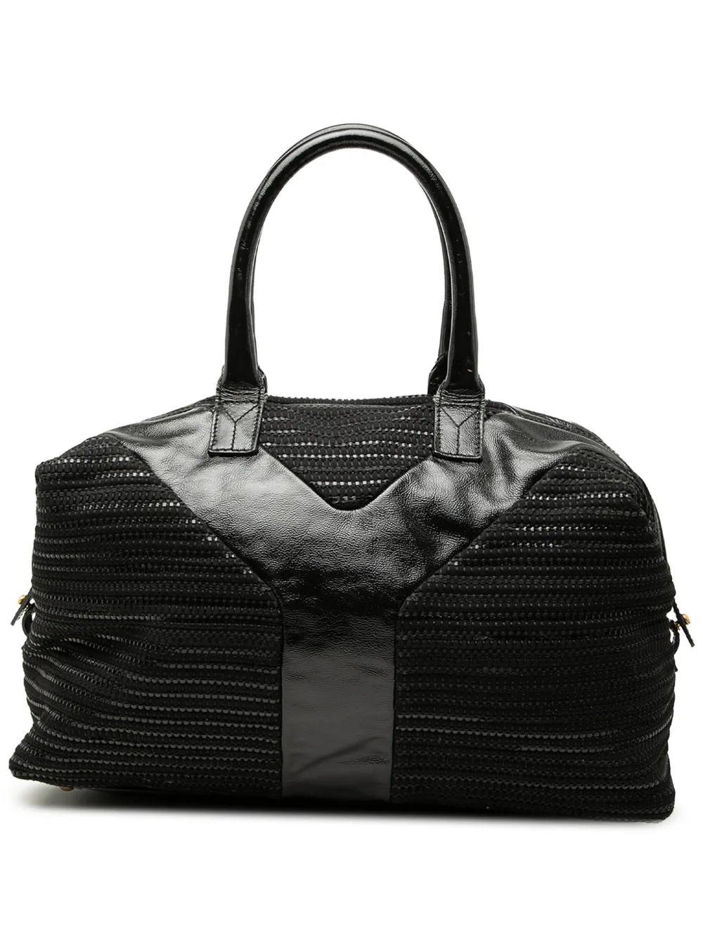Saint Laurent Pre-Owned 2000-2026 Textured Fabric and Patent Easy Y tote bag - Nero