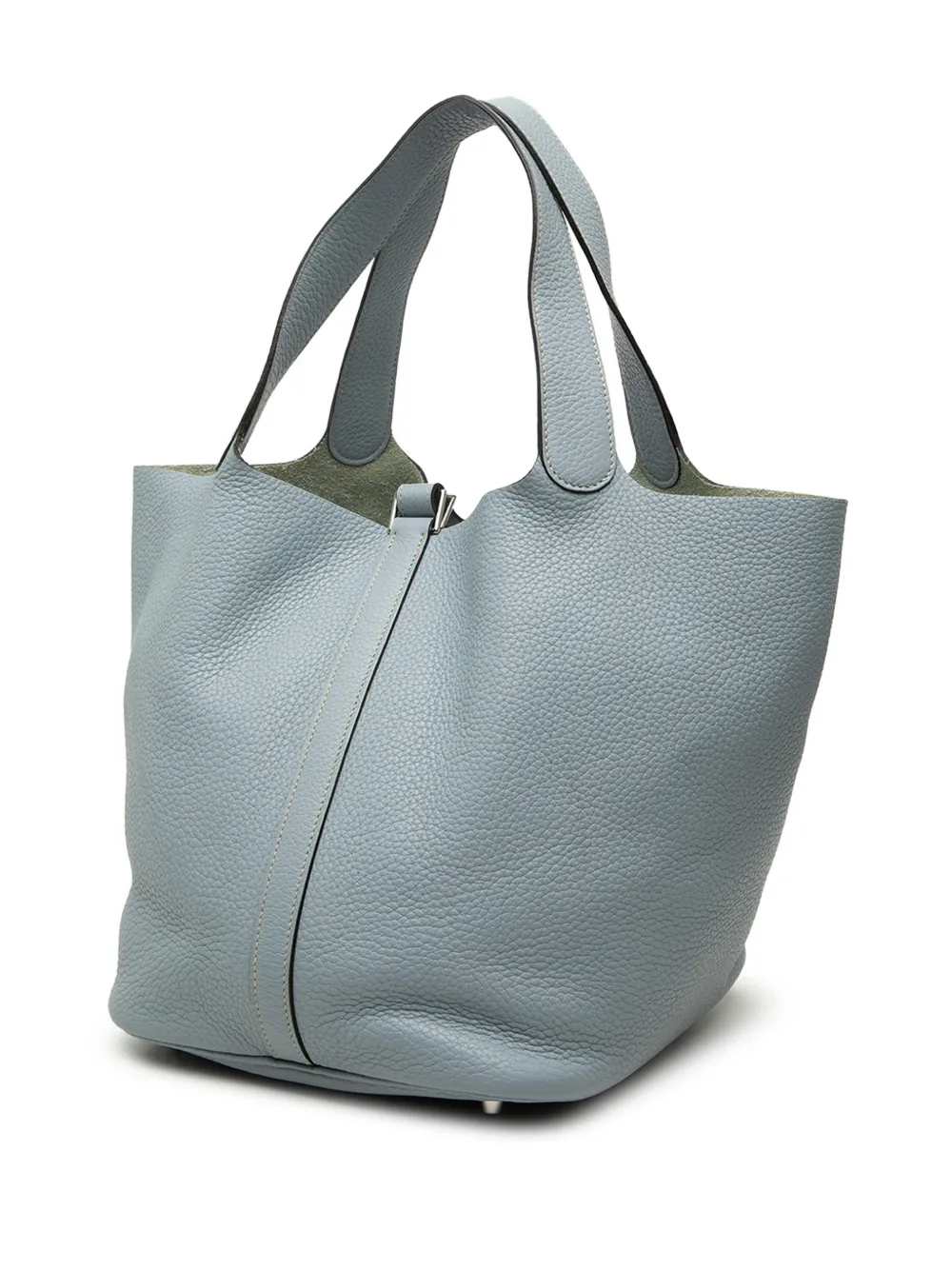 Hermès Pre-owned 2013 Clemence Picotin Lock 22 Handbag in Blue, view 3