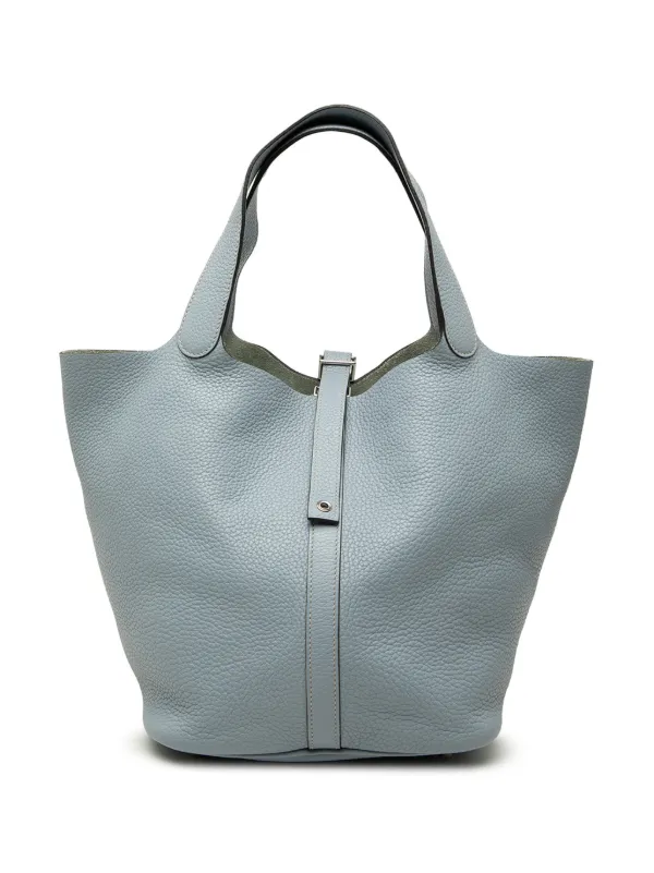 Hermès Pre-owned 2013 Clemence Picotin Lock 22 Handbag in Blue