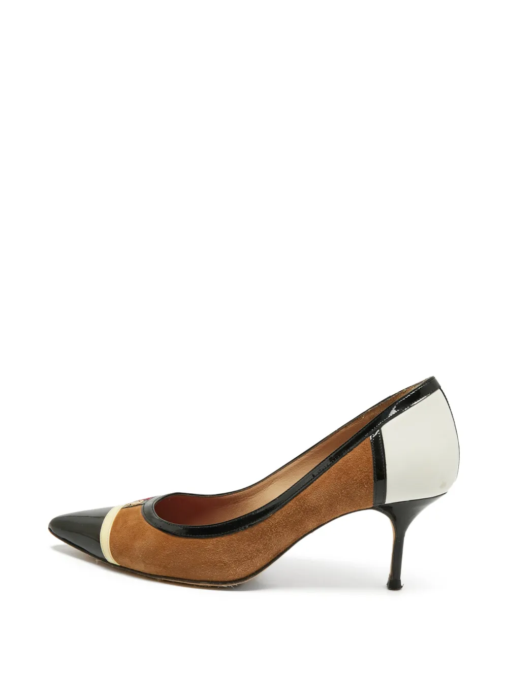Carolina Herrera Vintage tricolour suede pumps - Braun