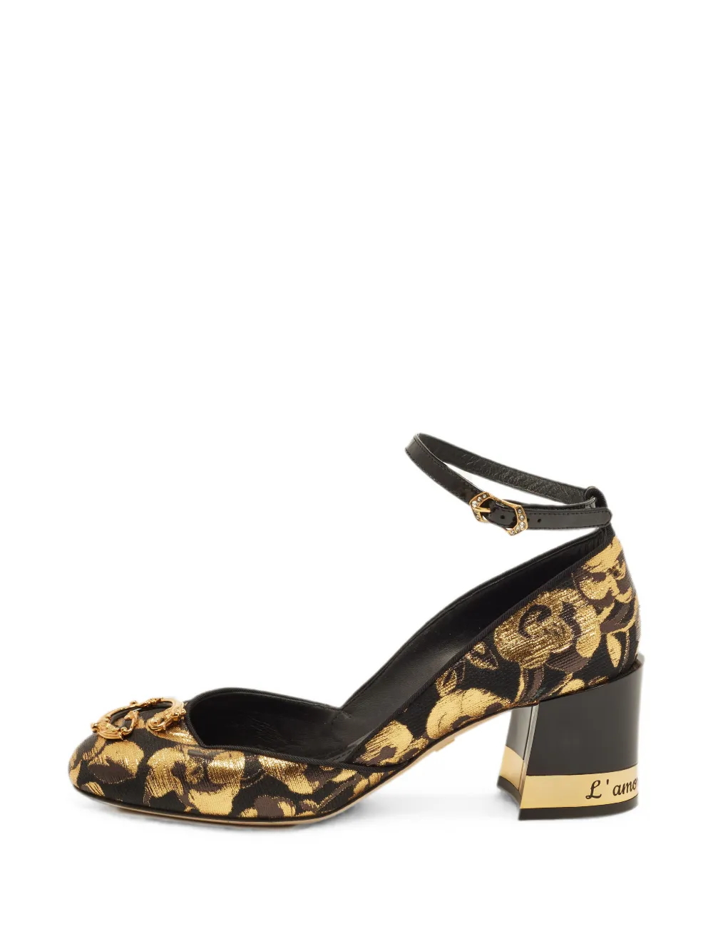 Dolce & Gabbana Pre-Owned DG logo floral-brocade pumps - Schwarz