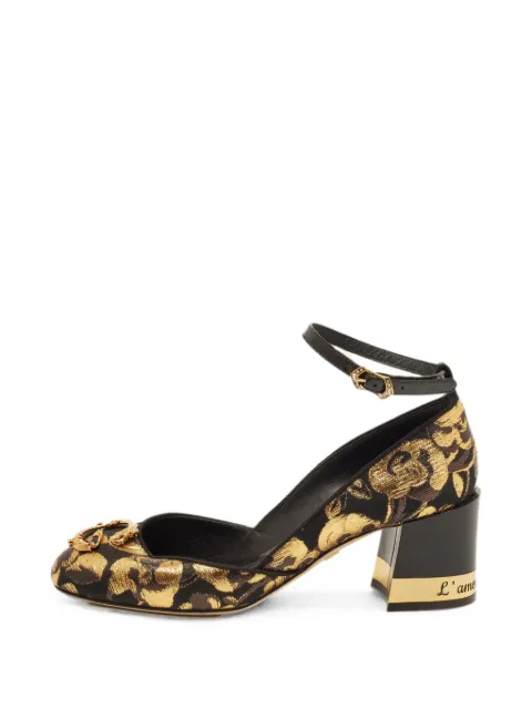 Dolce & Gabbana Pre-Owned zapatos de tacón con brocado floral y logo DG