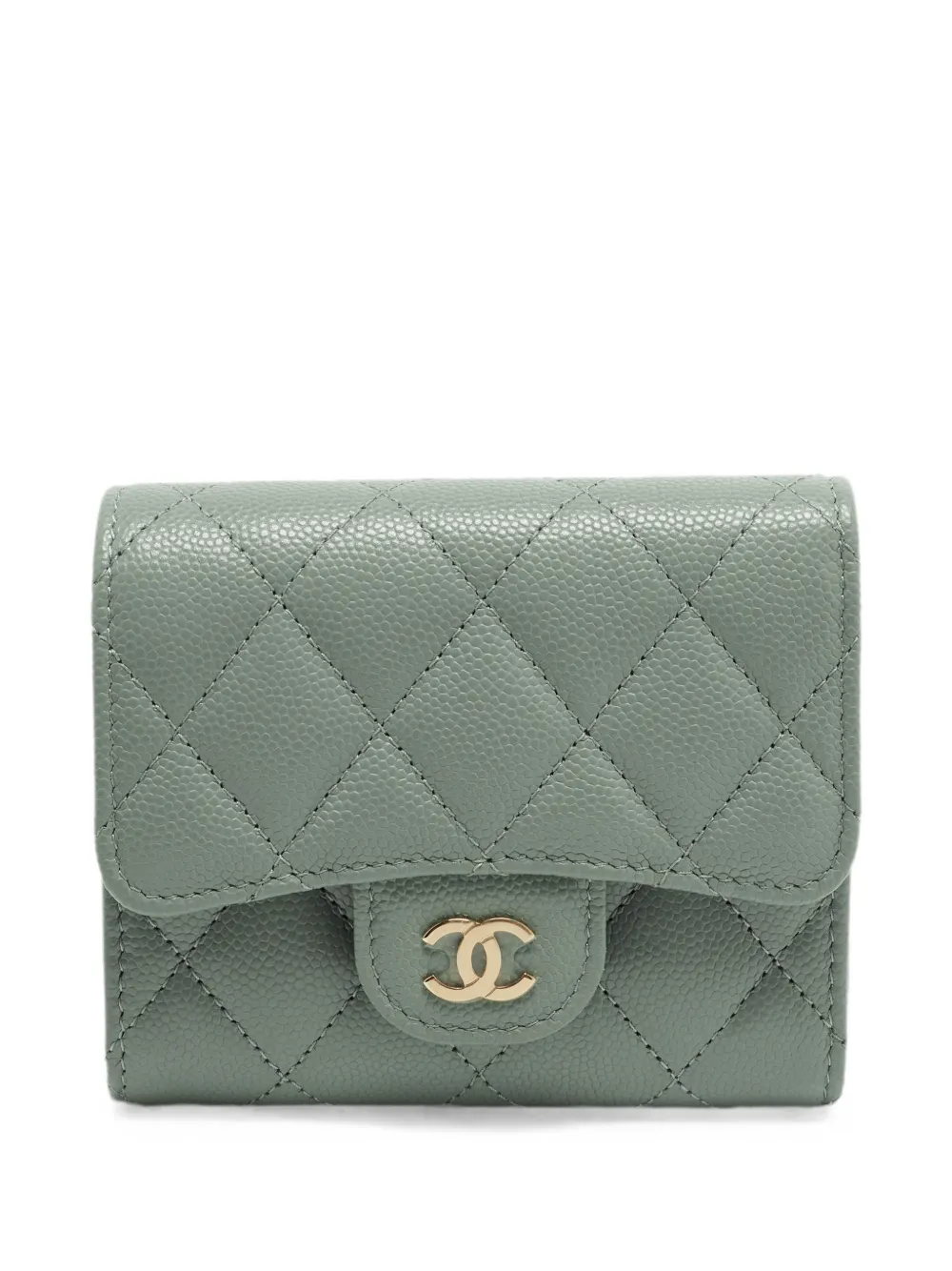 CHANEL Pre-Owned quilted trifold wallet - Green
