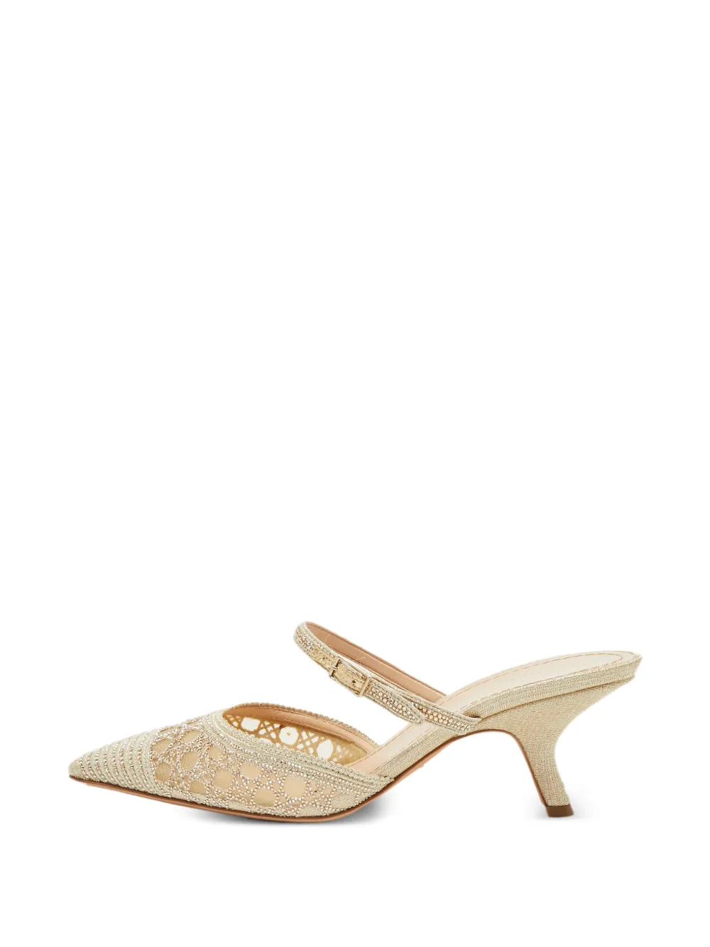 Christian Dior Pre-Owned Capture Cannage crystal mules - Gold