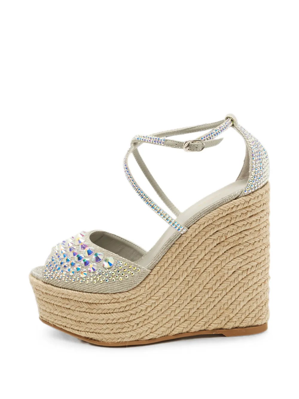 Le Silla crystal embellished espadrille sandals - Argento