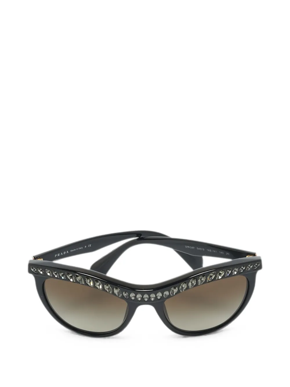 Prada Pre-Owned crystal-embellished cat-eye-frame sunglasses - Schwarz