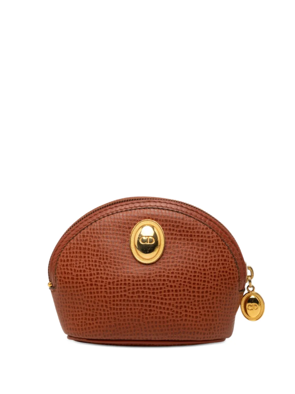 Christian Dior Pre-Owned 20th Century Grained Leather CD Logo coin pouch - Marrone