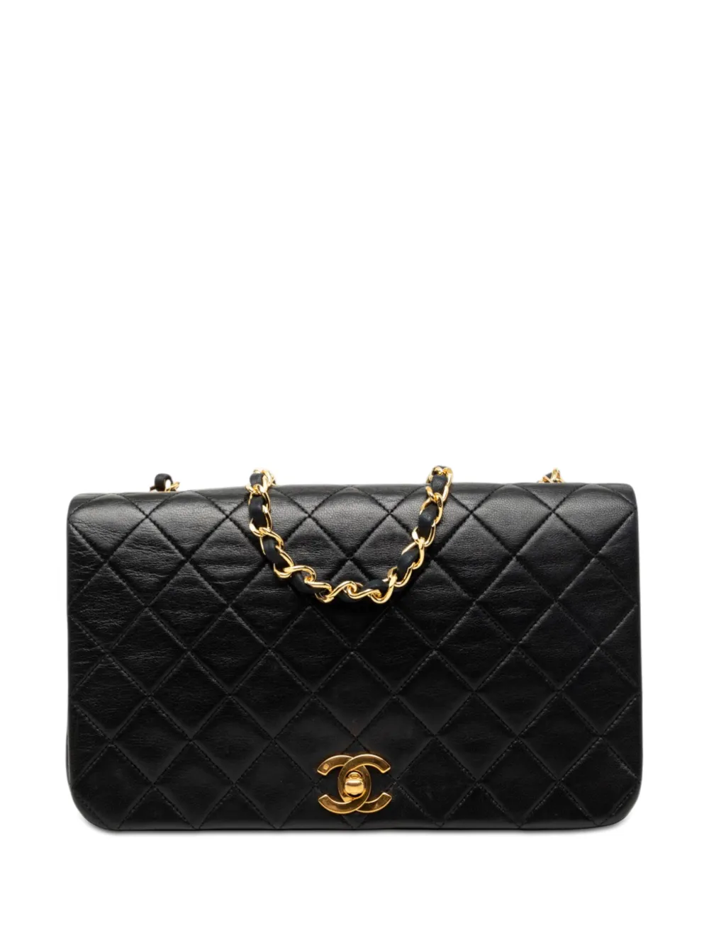 CHANEL Pre-Owned 1989-1991 Medium Quilted Lambskin Full Flap crossbody bag - Nero