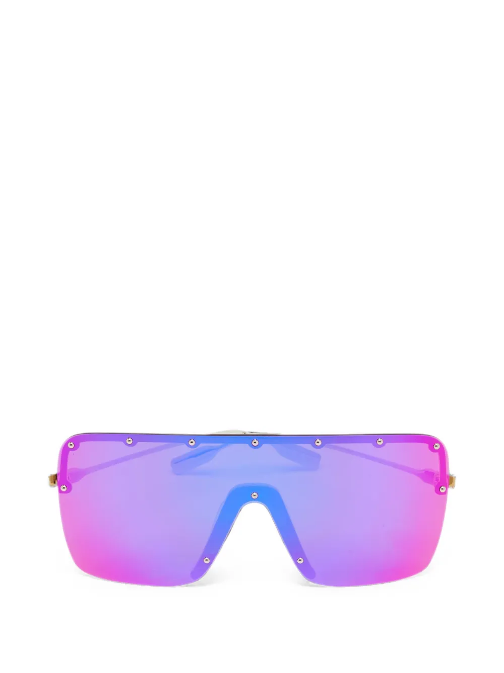Gucci Pre-Owned GG1245S studded shield sunglasses - Oro