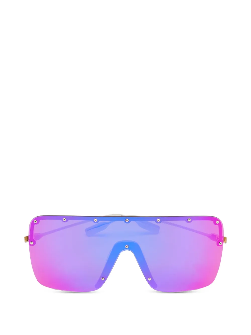 Gucci Pre-Owned GG1245S studded shield sunglasses - Gold