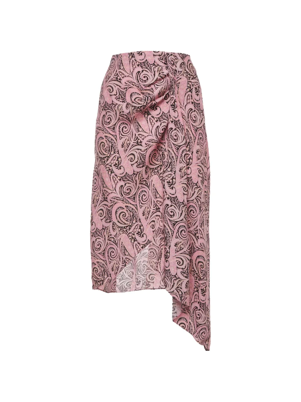Maje printed asymmetric midi skirt - Rosa