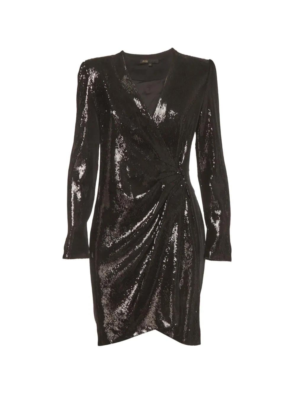 Maje Rivy sequin wrap mini dress - Nero