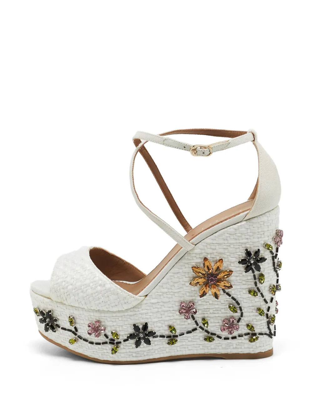 Le Silla crystal-embellished wedge sandals - Weiß
