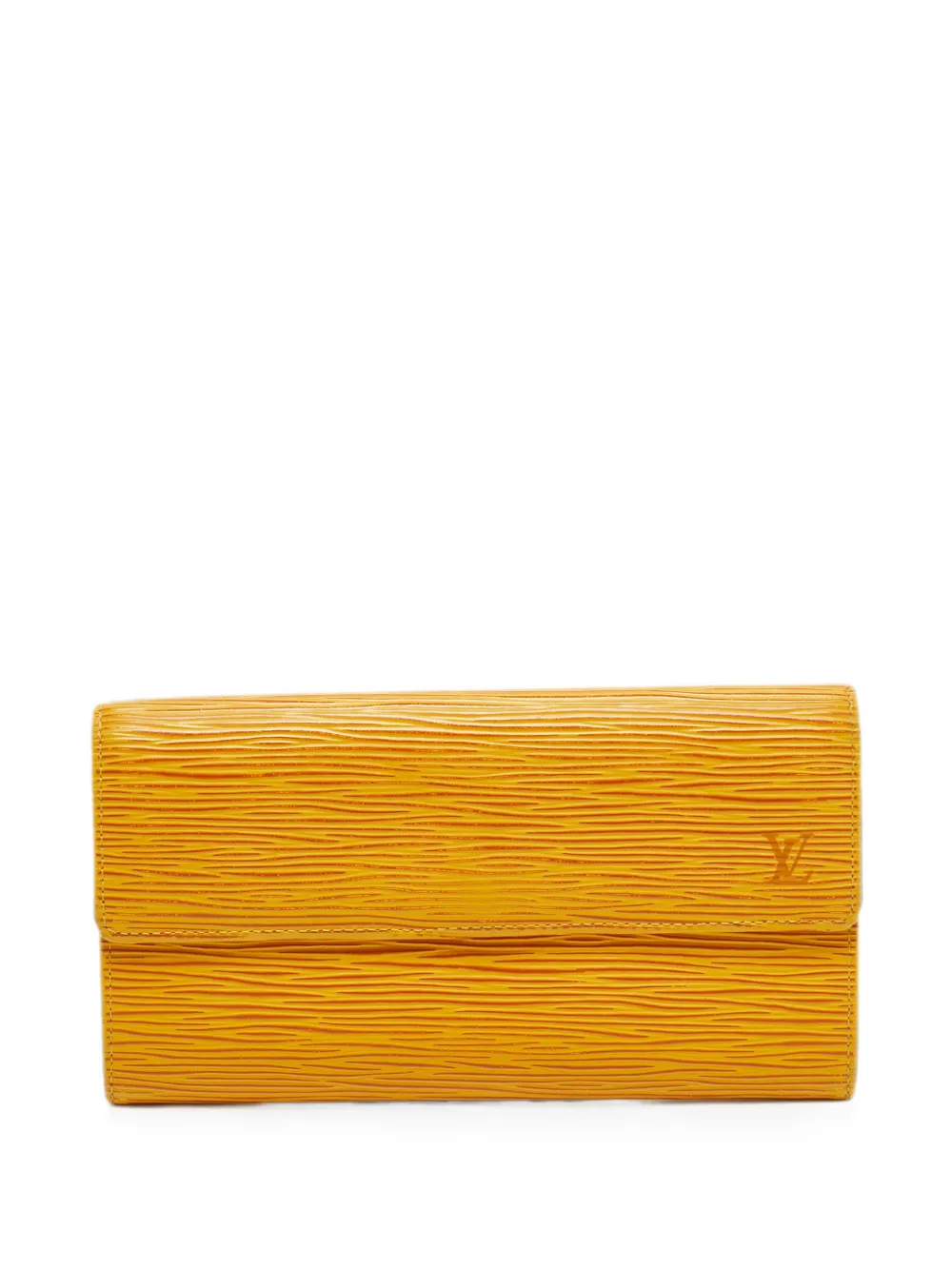 Pre-owned Louis Vuitton Sarah Epi Leather Wallet In Yellow