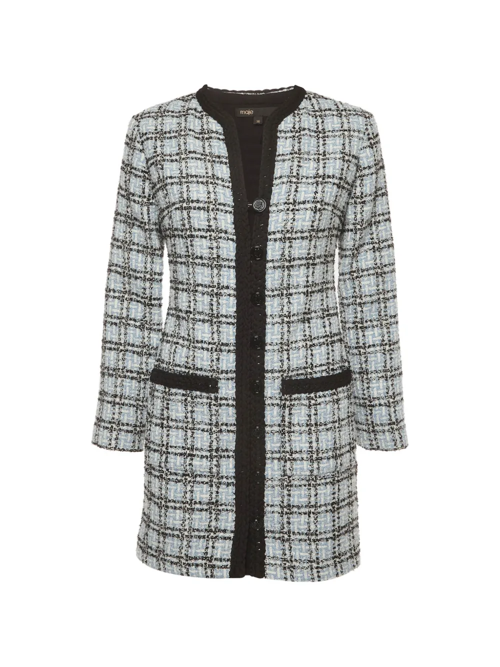 Maje tweed long-sleeve mini dress - Blau