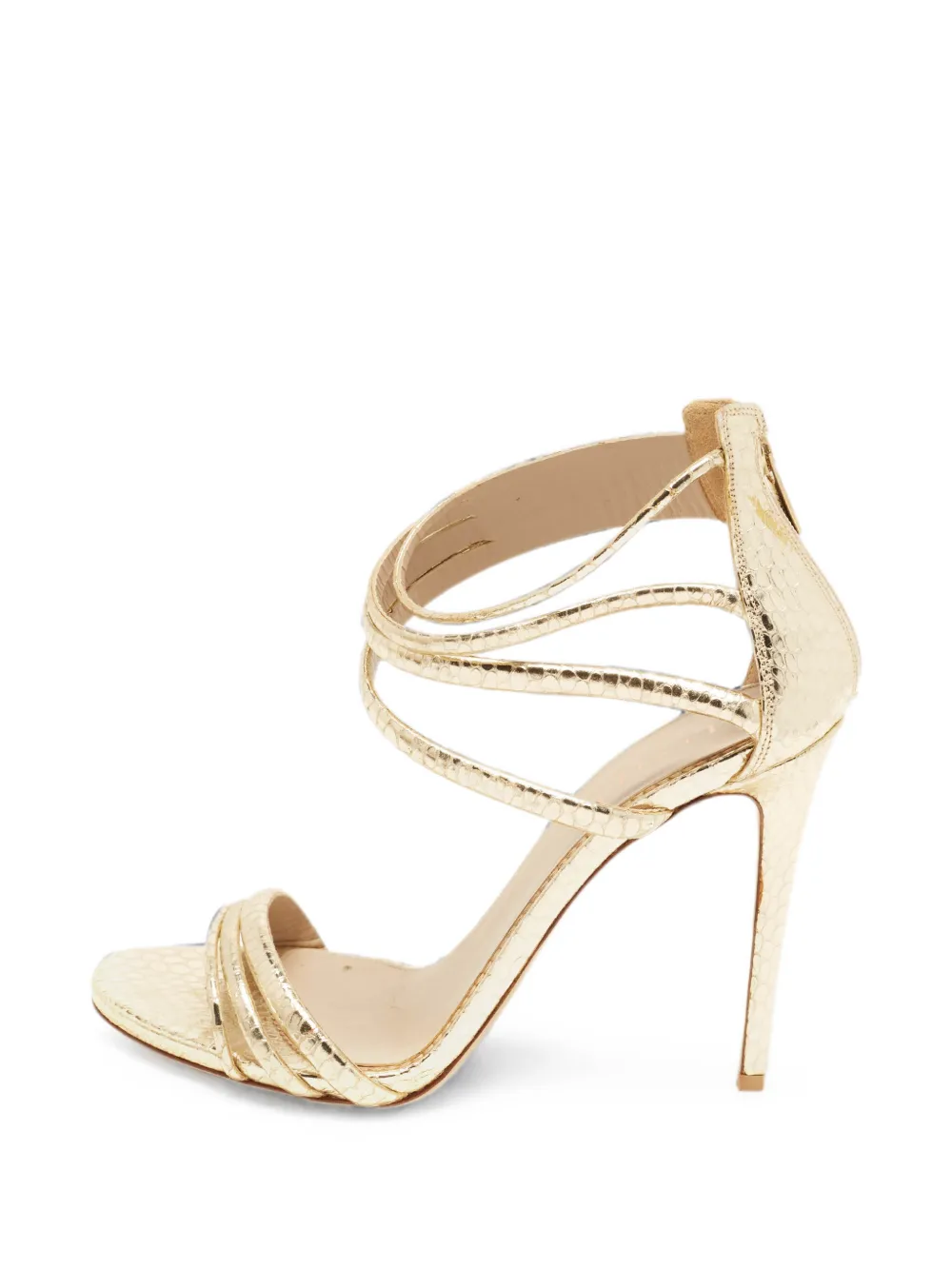 Le Silla snakeskin-embossed ankle-strap sandals - Oro