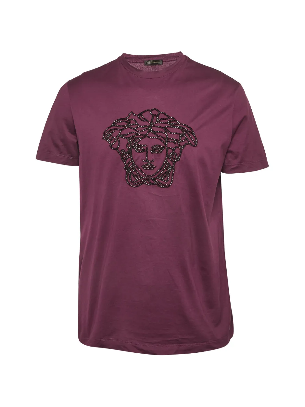 Pre-owned Versace Medusa Appliqué T-shirt In Purple