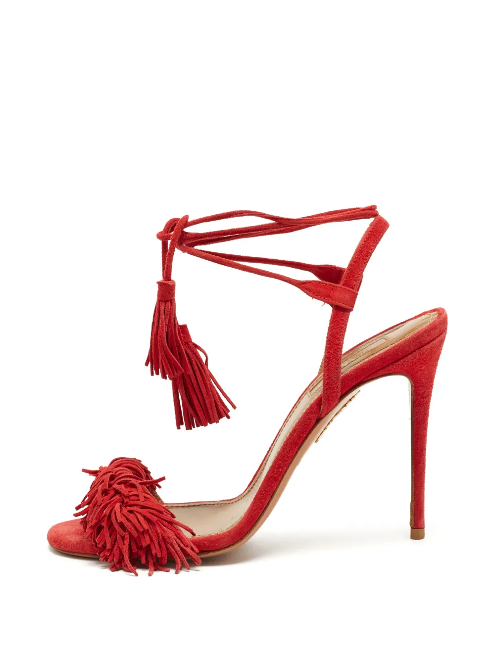 Aquazzura Wild Thing Sandalen mit Fransen - Rot