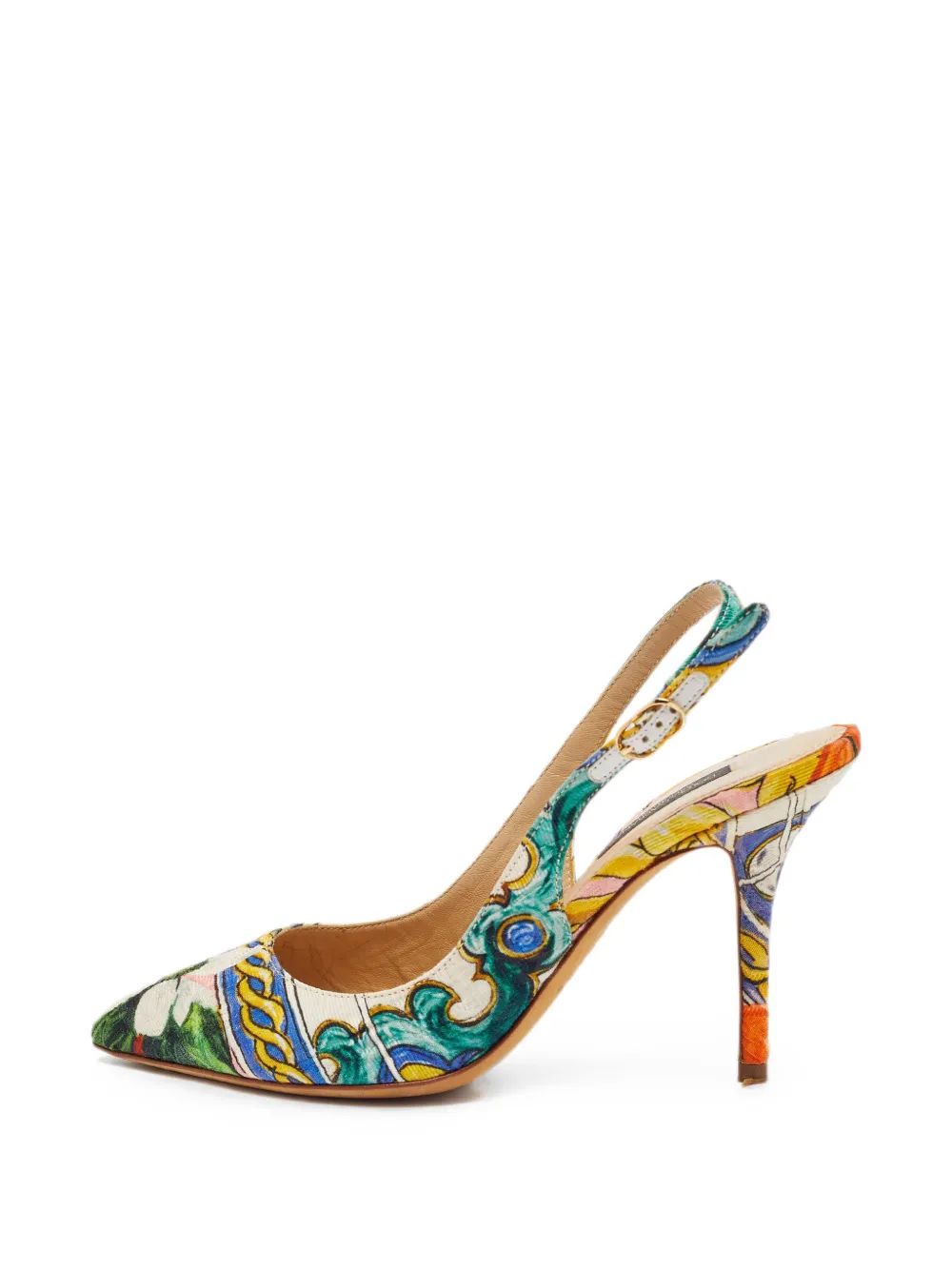 Dolce & Gabbana Pre-Owned Slingback-Pumps mit floralem Print - Nude