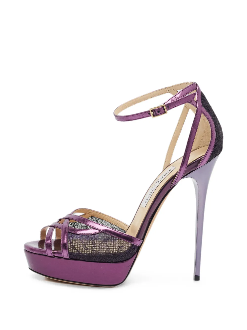 Jimmy Choo Pre-Owned sandales Laurita en dentelle - Violet Jimmy Choo Pre-Owned sandales Laurita en dentelle - Violet