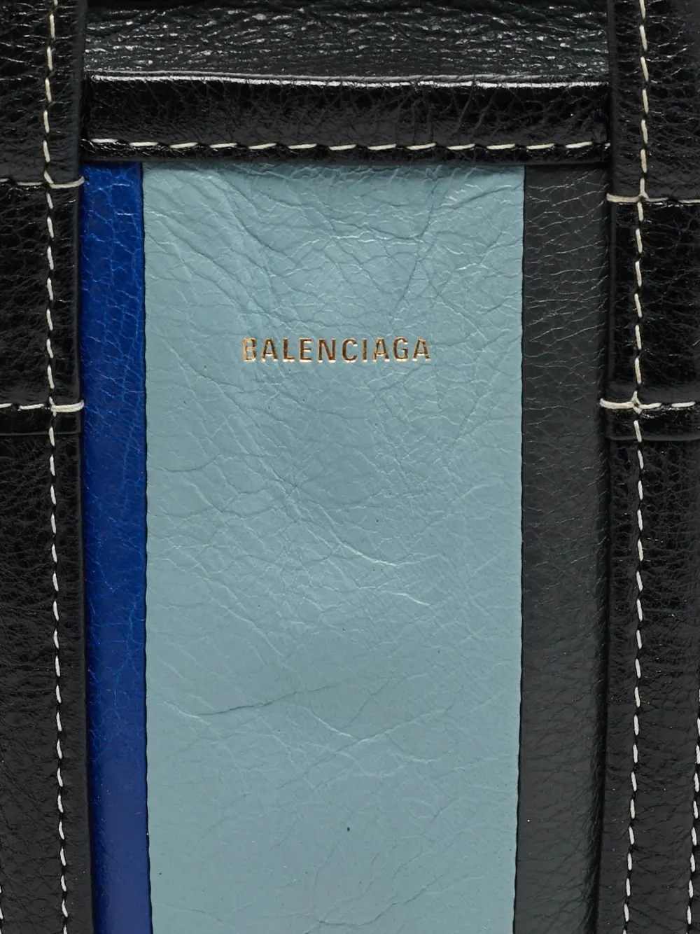 Balenciaga Pre-Owned Kleine Bazaar gestreepte shopper Zwart