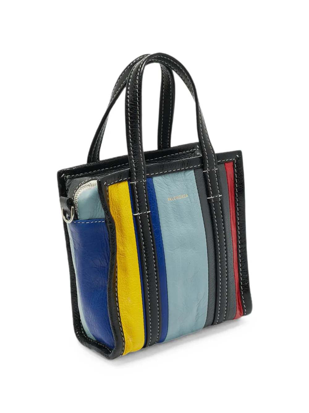 Balenciaga Pre-Owned Kleine Bazaar gestreepte shopper Zwart