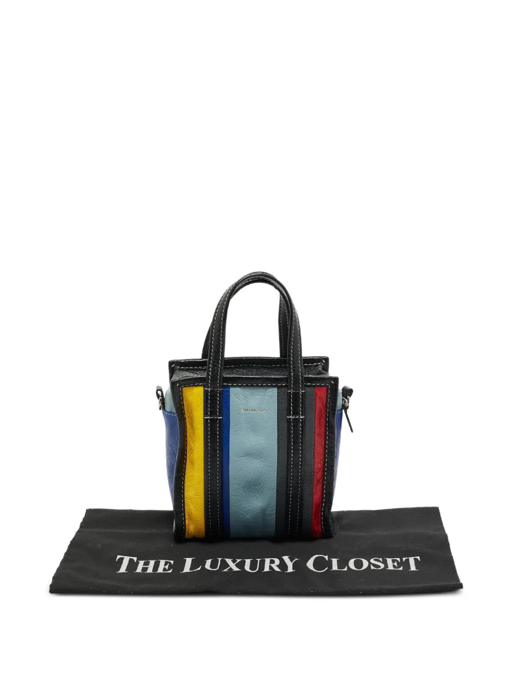 Balenciaga Pre-Owned Kleine Bazaar gestreepte shopper Zwart